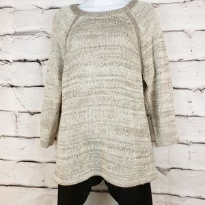 The Limited Gray Metallic Crew Neck Sweater Sz L